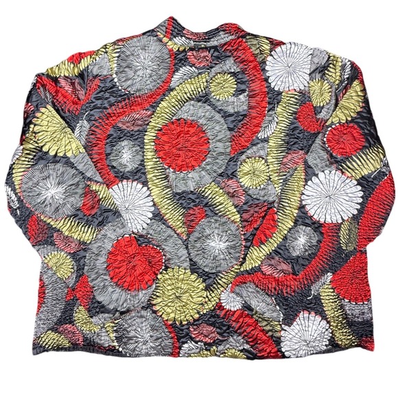 Ruby Rd Women Quilted Jacket 3X Abstract Circle Print Lightweight Zip - Picture 2 of 6